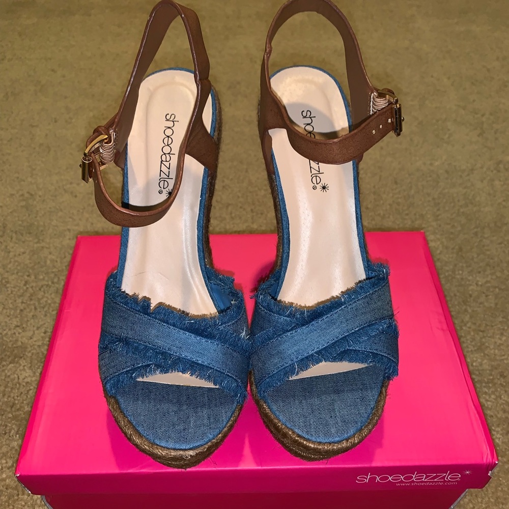 Denim wedges